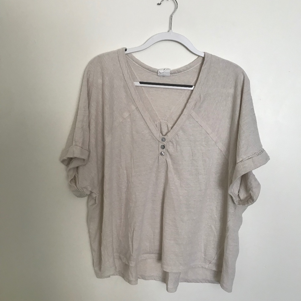 By Together - Cream Short Sleeve with Buttons